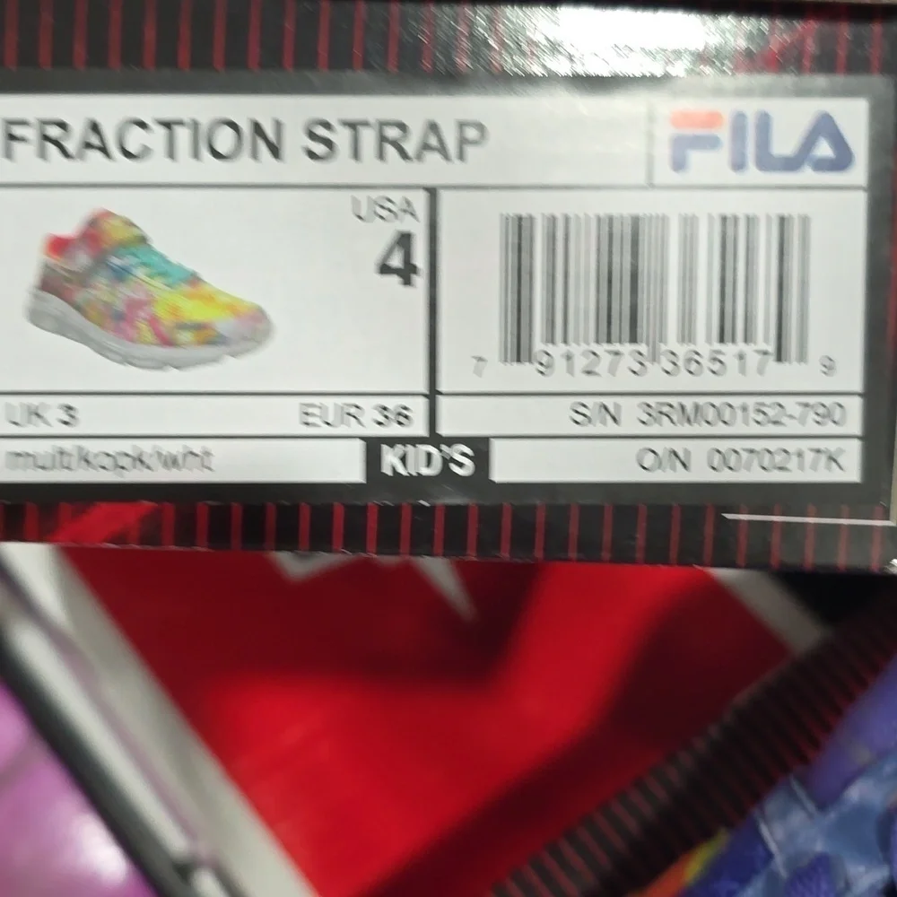 Fila Kid's Fraction Strap Sneakers Size Kid 4